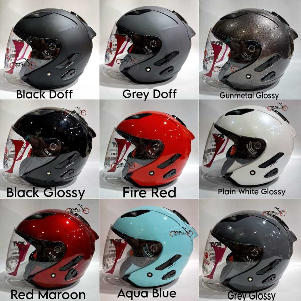 Helm Kyt Galaxy Flat R Solid - Helm Half Face KYT