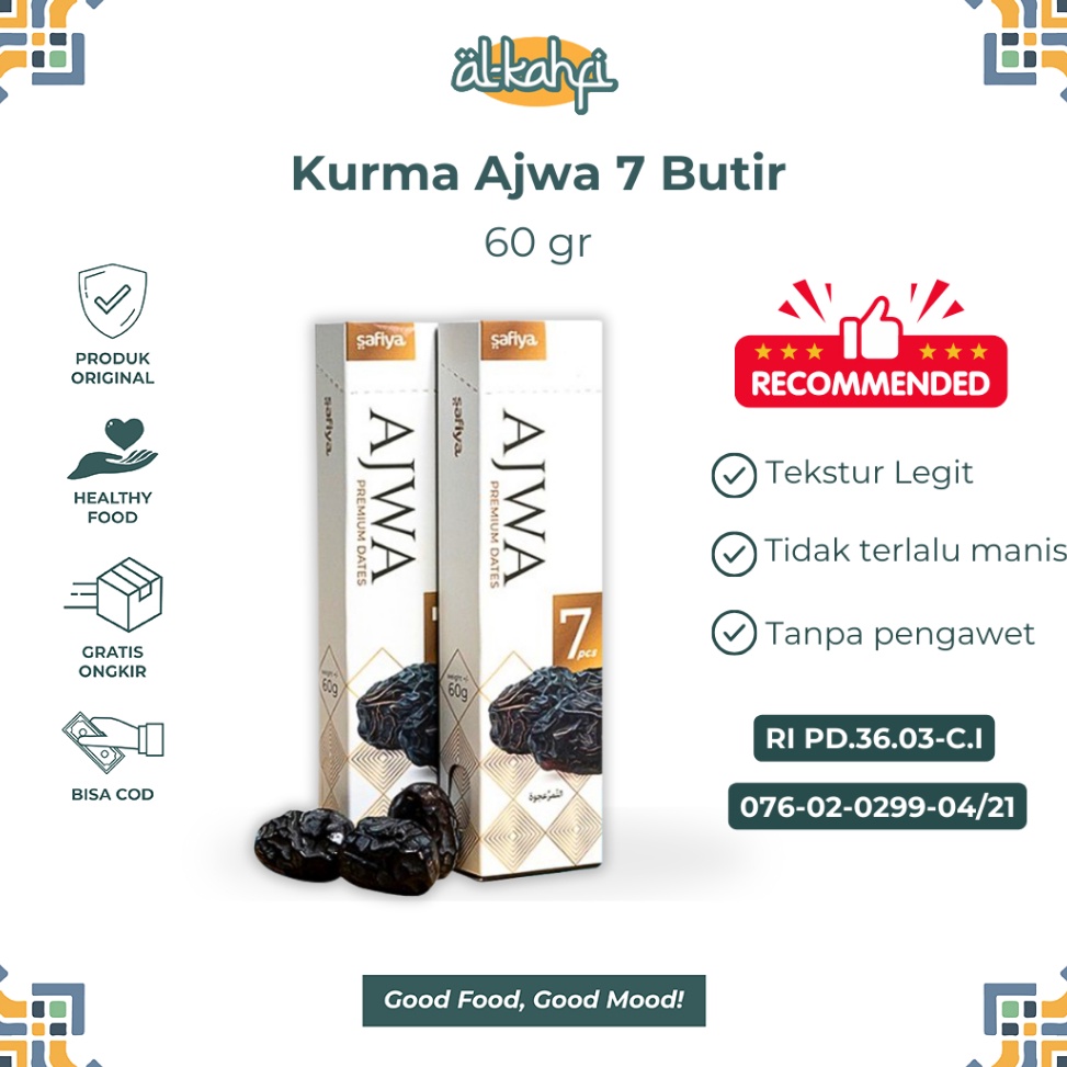 

BJO595 Free Ongkir Kurma Ajwa 7 Butir Kurma Nabi Premium Original Safiya