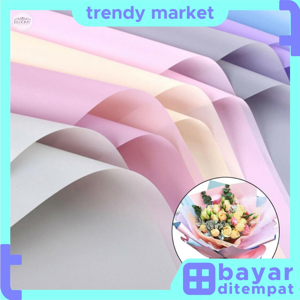 

20 LEMBAR Flower Wrapping Paper Varian Polos Kertas Buket Bunga Cellophane Florist KB01