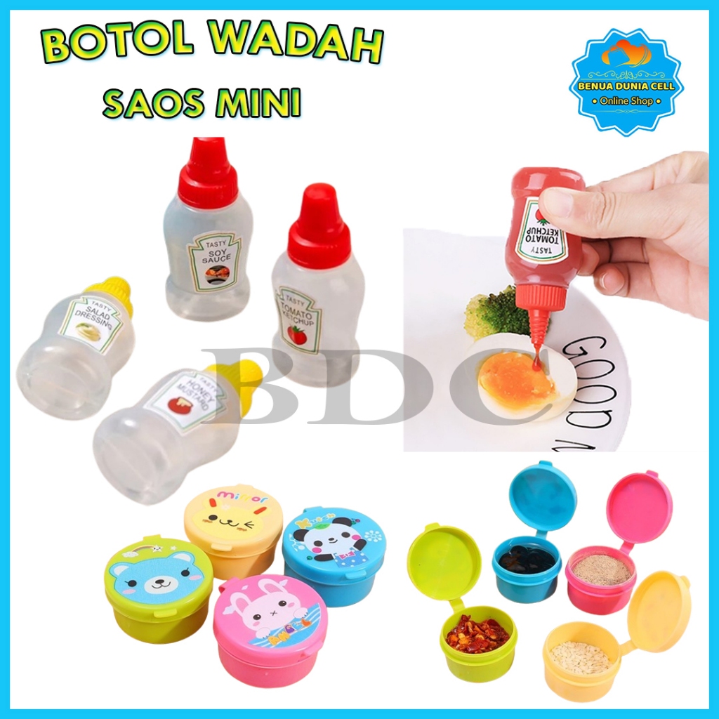 BOTOL MINI PORTABLE 25ML | BOTOL WADAH SAOS SALAD MINI SAOS BENTO - BDC