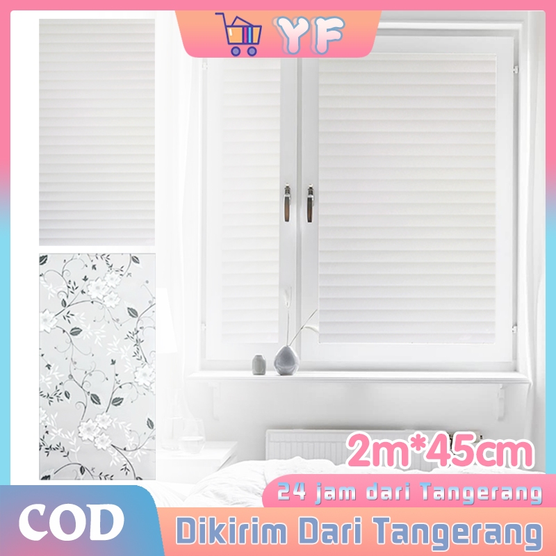 Stiker Kaca Jendela 2 Meter Setiker Jendela Kaca Tidak Tembus Stiker Kaca Motif Garis Daun