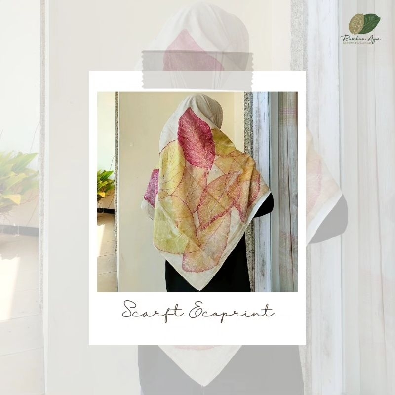 Jilbab Syar'i/Jilbab Ecoprint Syar'i/Jilbab Motif 130×130cm/Hijab Segiempat Syar'i/Hijab Ecoprint Sy