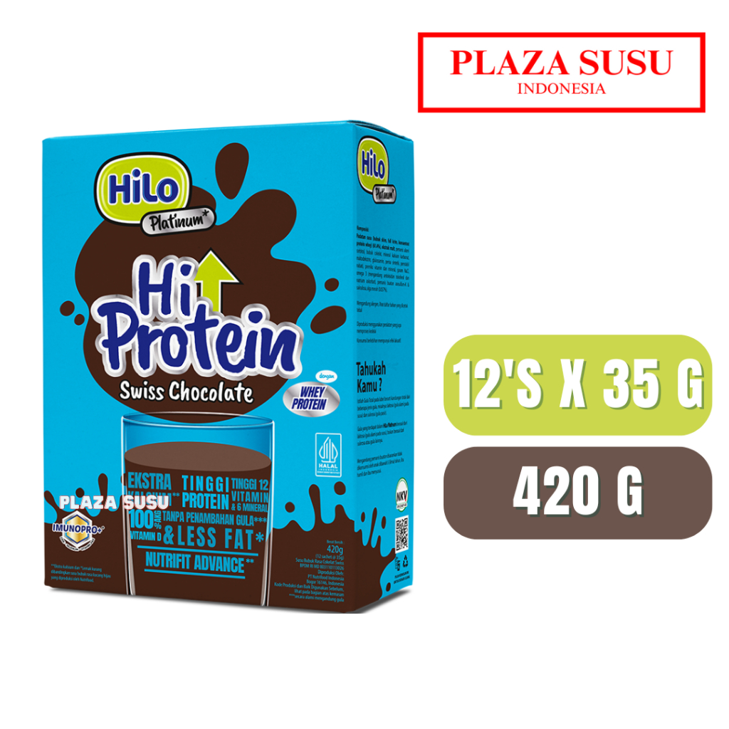 

HILO PLATINUM SUSU DEWASA SUSU TINGGI PROTEIN 420 G HILO SACHET SUSU CHOCOLATE