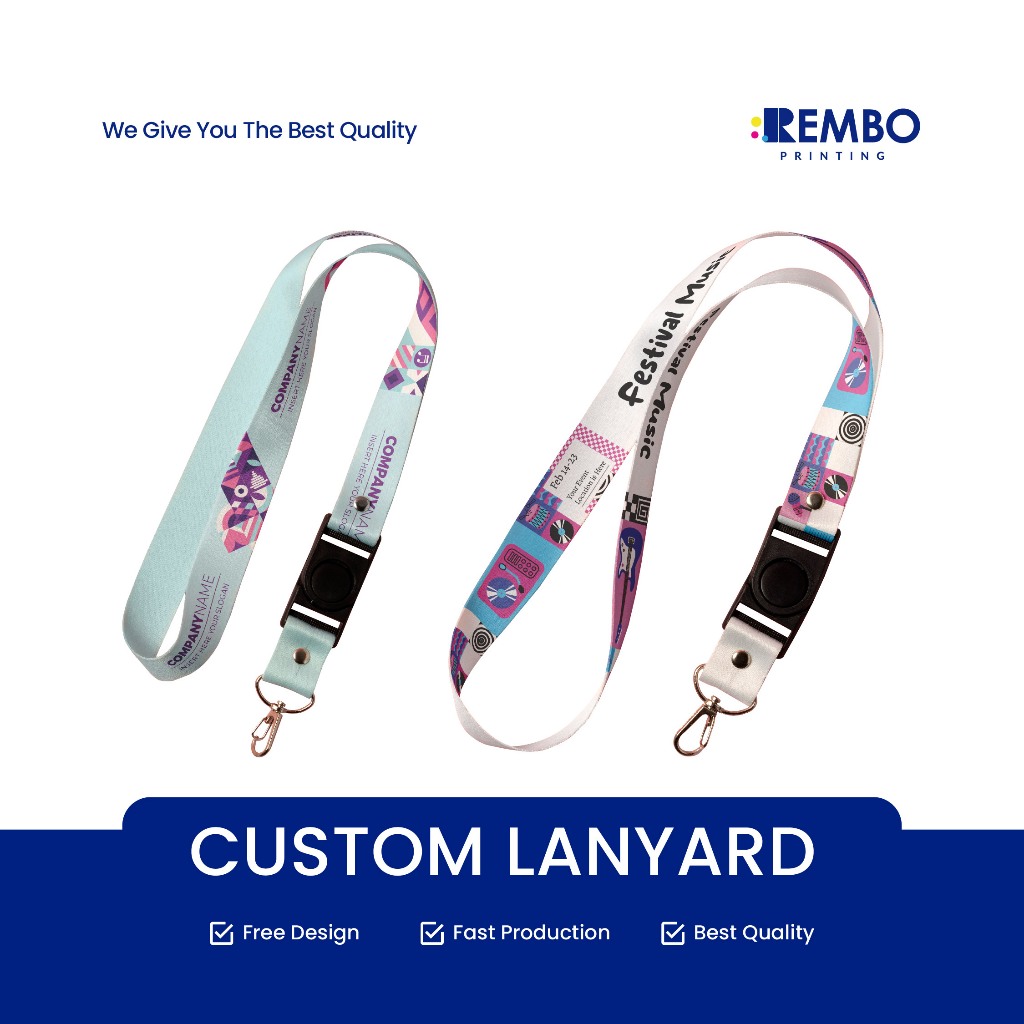 

CUSTOM LANYARD ID CARD / FULL PRINT 2 SISI / FULL WARNA 2 SISI / CUSTOM LANYARD / TERDAPAT MINIMAL ORDER