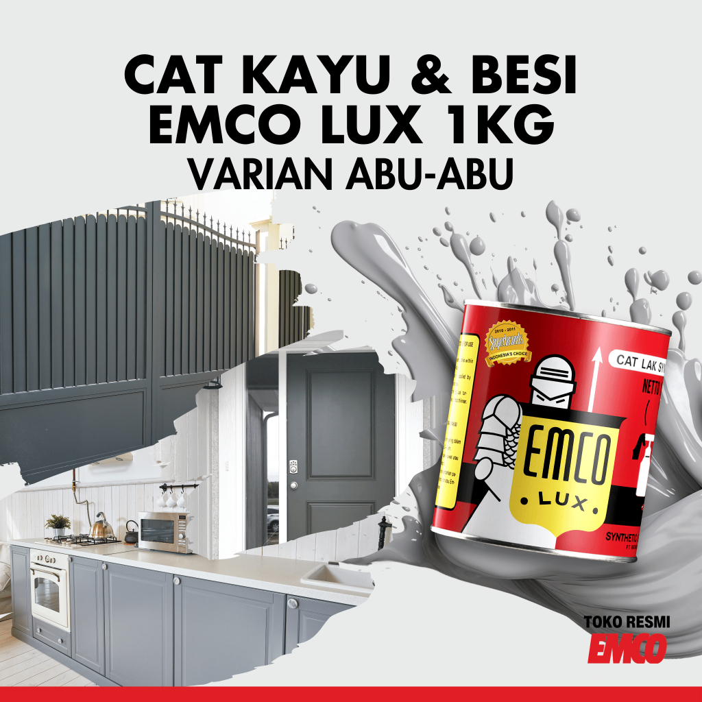 Emco Lux Cat Kayu & Besi 1kg - Abu-abu Grey Gray