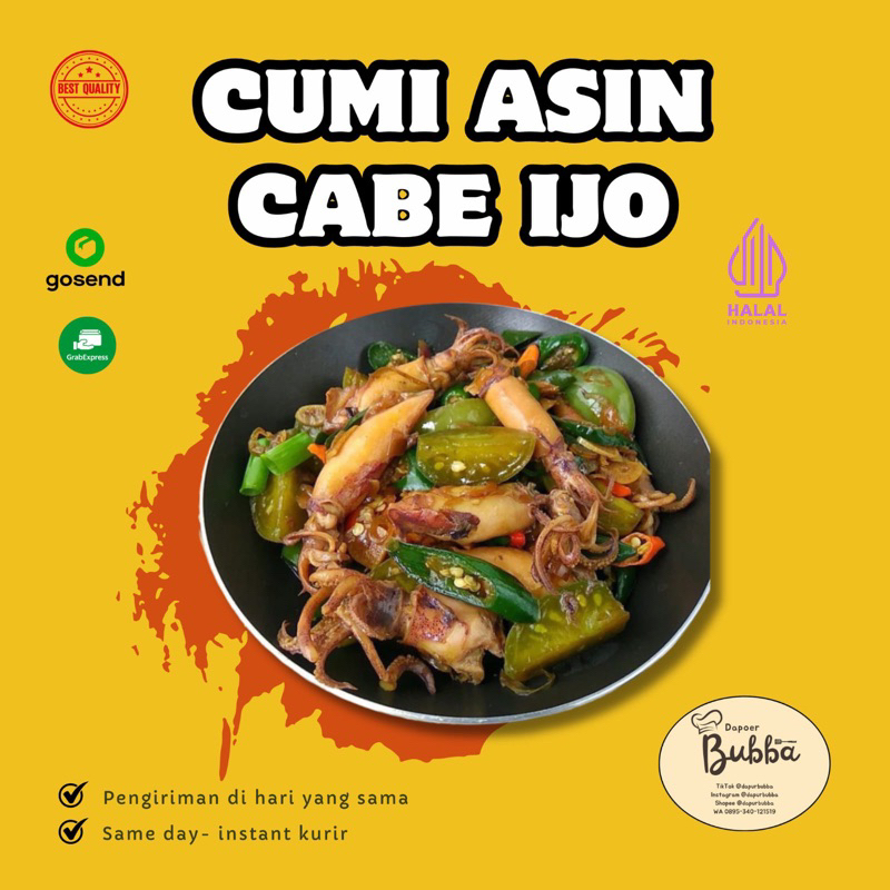 

Cumi Asin Cabe Ijo/ Masakan Siap Saji