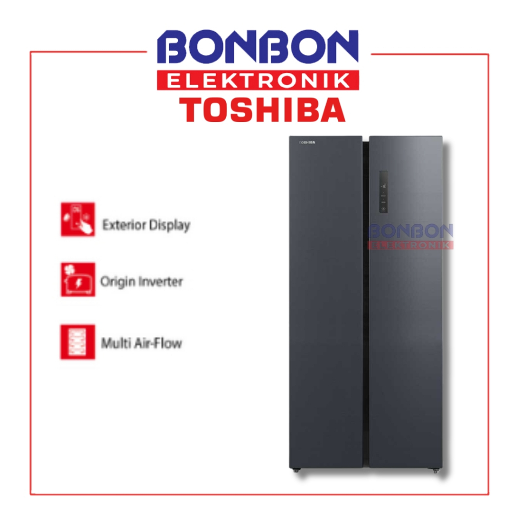 Toshiba Kulkas Side By Side 555L GR RS696WE PMF / GR-RS696WE