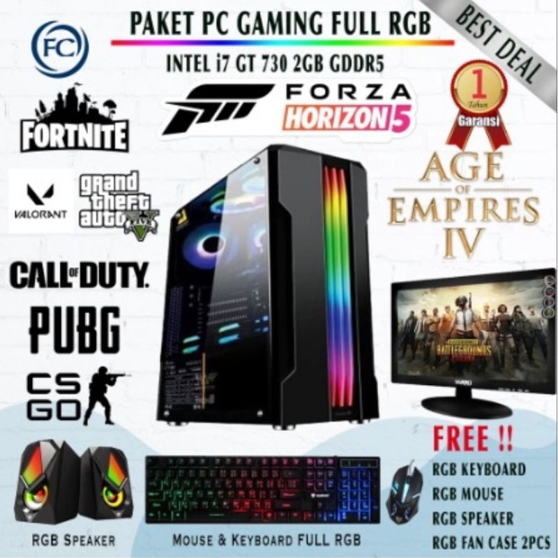 PC GAMING CORE I7 RAM 16 GB SSD SIAP PAKAI GAMING BERAT