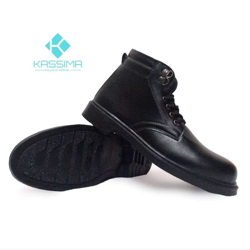Sepatu PDH Pria Exclusive Formal Kerja Tni Polri Security Hitam Dop