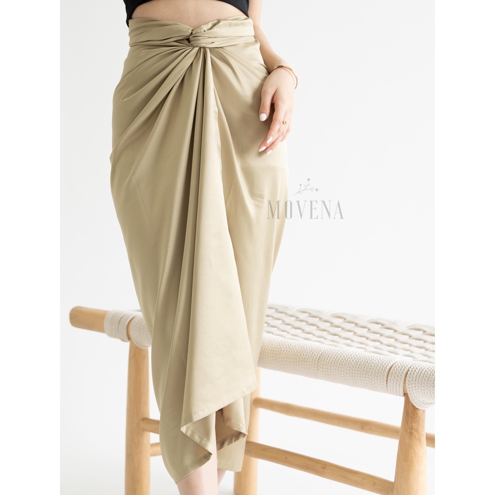 Allie Satin Wrap Skirt  Pareo Skirt  Rok Lilit Satin  Rok Lilit Instan