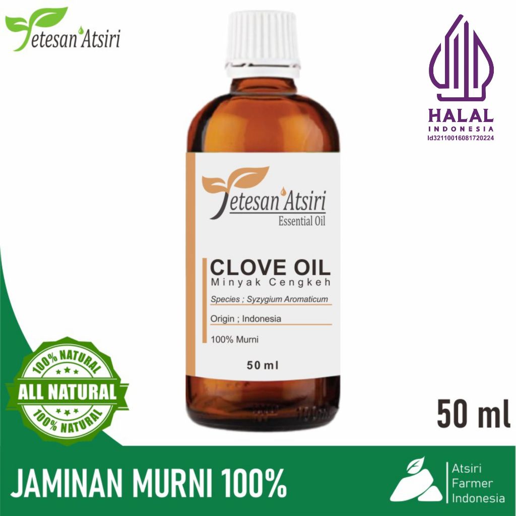50ml minyak atsiri cengkeh murni asli penyulingan 100%clove pure essential oil diffuser aromatherapy