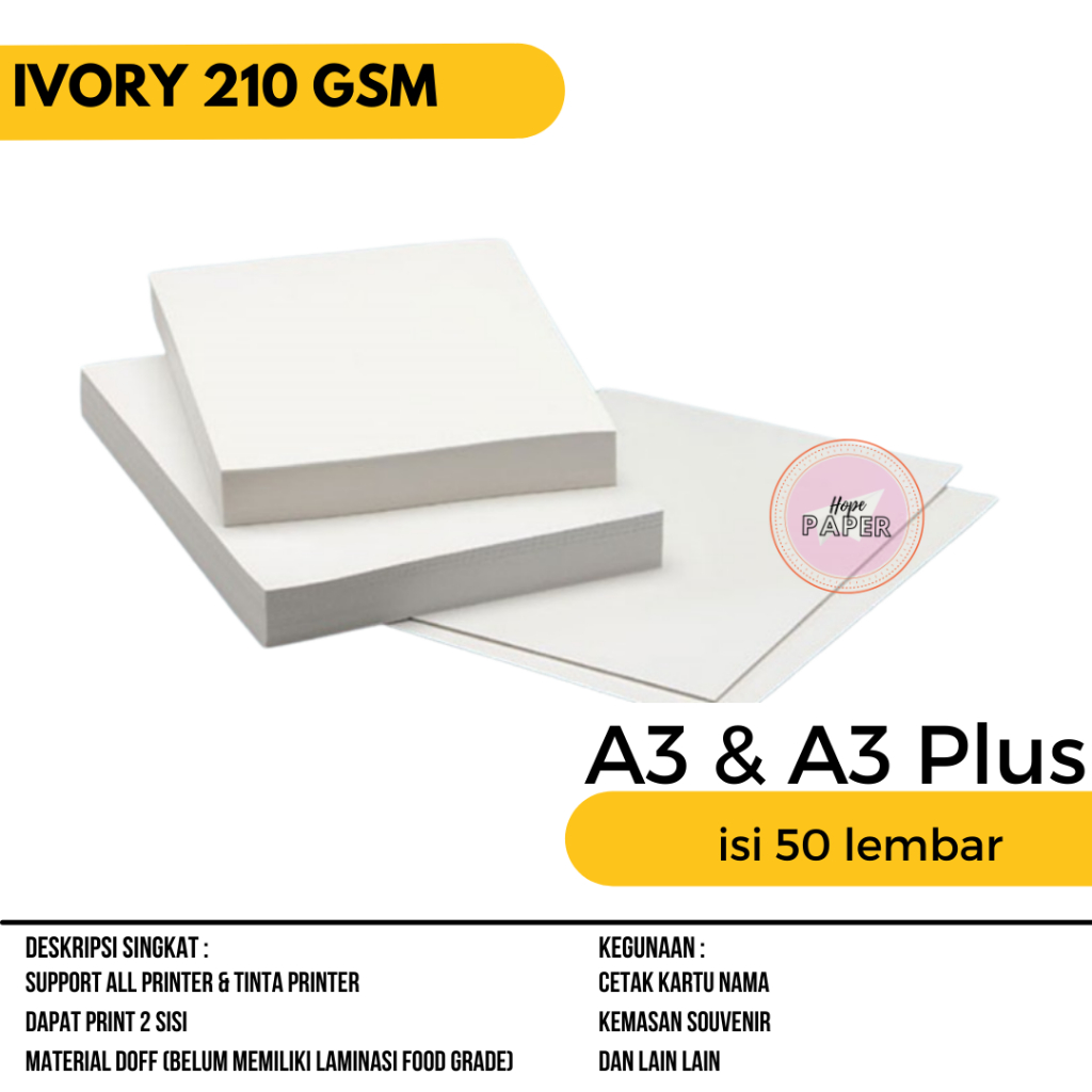 

kertas ivory 210 gsm A3 & A3 PLUS isi 50 lembar kertas ivory A3 & A3 PLUS kertas ivory 210 gram