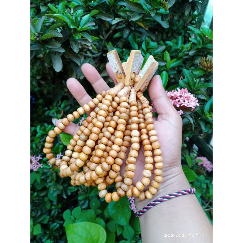 tasbih 33 kayu mahoni natural/asli warna kayu