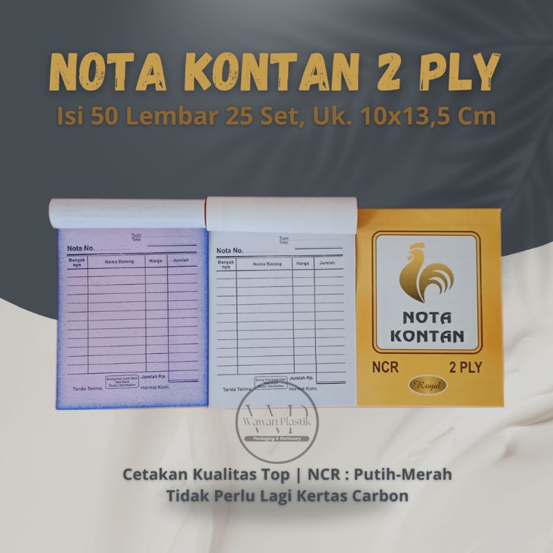 

(10 Buku) Nota 2 Ply Murah / Nota Kontan 2 Ply / Nota NCR 2 Ply / Nota 2 Ply NCR Putih-Merah / Nota Kontan 2 Ply Uk.13,5 x 10 Cm / Nota 2 Ply Berkualitas