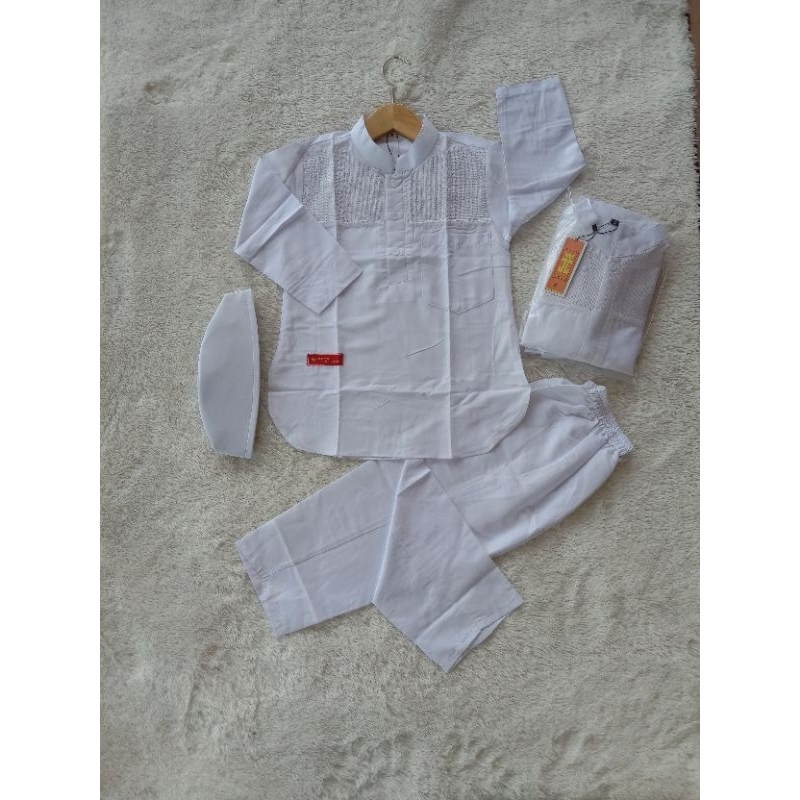 Recommended Koko Ar Rayyan Bordir // Setelan Baju Koko Putih Anak Laki Laki