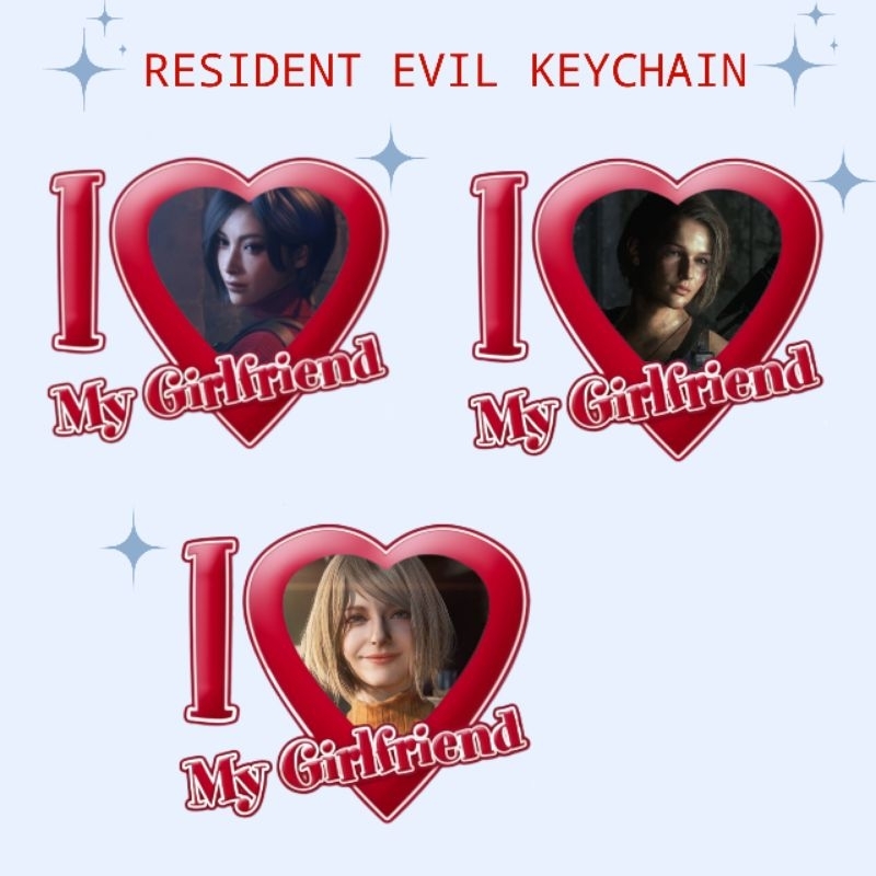✮ ⋆ keychain resident evil i love my girlfriends aesthetic ⋆ ˚｡𖦹 ⋆｡