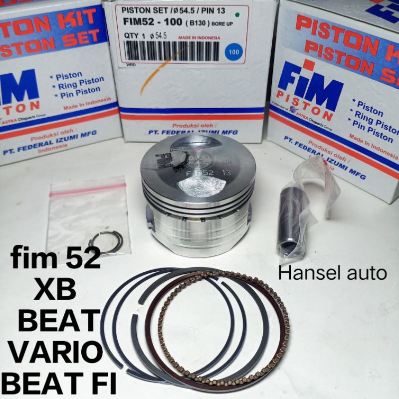 PISTON SEHER KIT SET FIM 52 XB BEAT BEAT FI SCOOPY 53.5 54 54.5 54.75 55