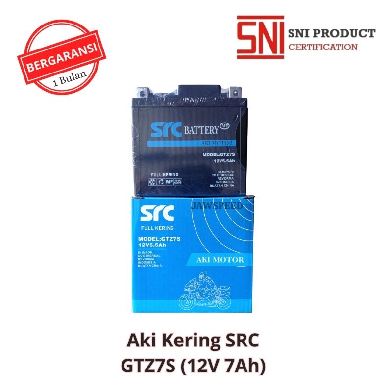 aki full kering SRC GTZ7-S satria fu, nmax, vixion, pcx kualitas original