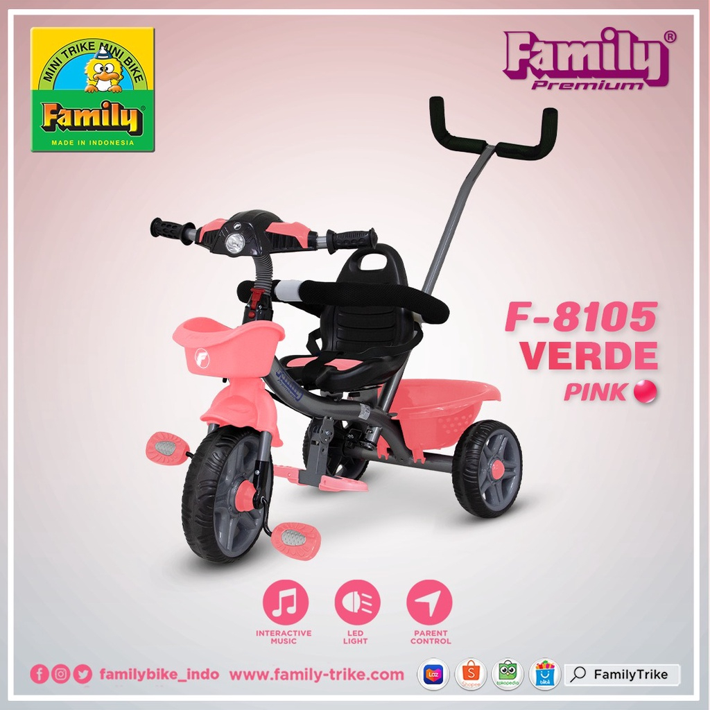 RB22 KARGO - Sepeda tricycle anak roda tiga FAMILY VERDE F-8105 & VAMOS F-8103 / VIGO F-8106 / TORRO