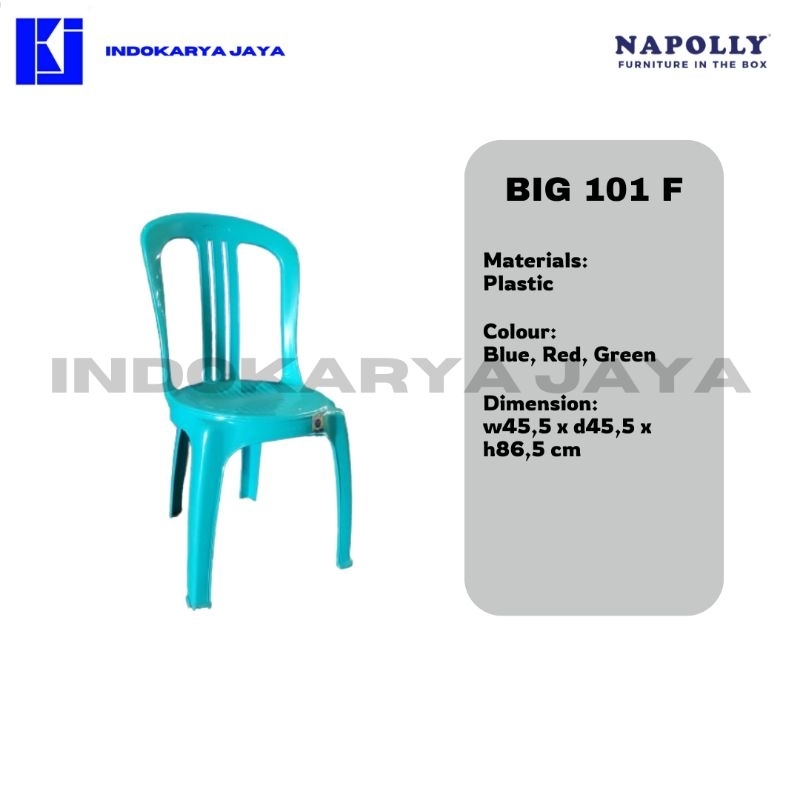 NAPOLLY Kursi Plastik Type Big-101 F, Kursi sender/kursi tanpa tangan/kursi acara