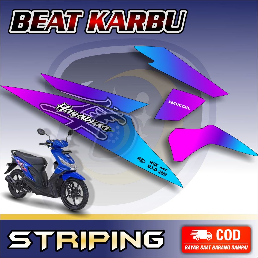 Striping Lis Honda Beat Karbu Stiker Motor Beat Karbu Bunglon