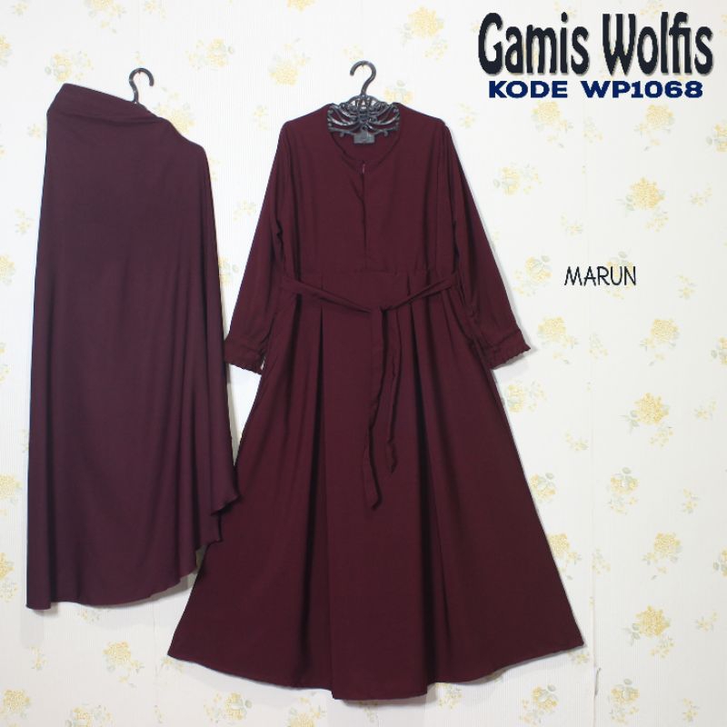 gamis wolfis wolpeach lux wp 1068 set jilbab