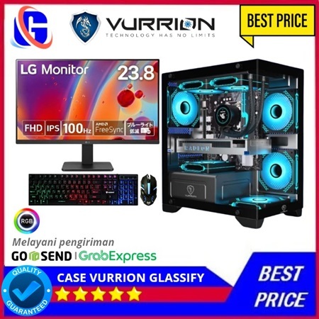 PC Gaming Lengkap intel core i5 10400F ( Geforce RTX 3060 12GB  )  Monitor 24 Inc FHD 144Hz