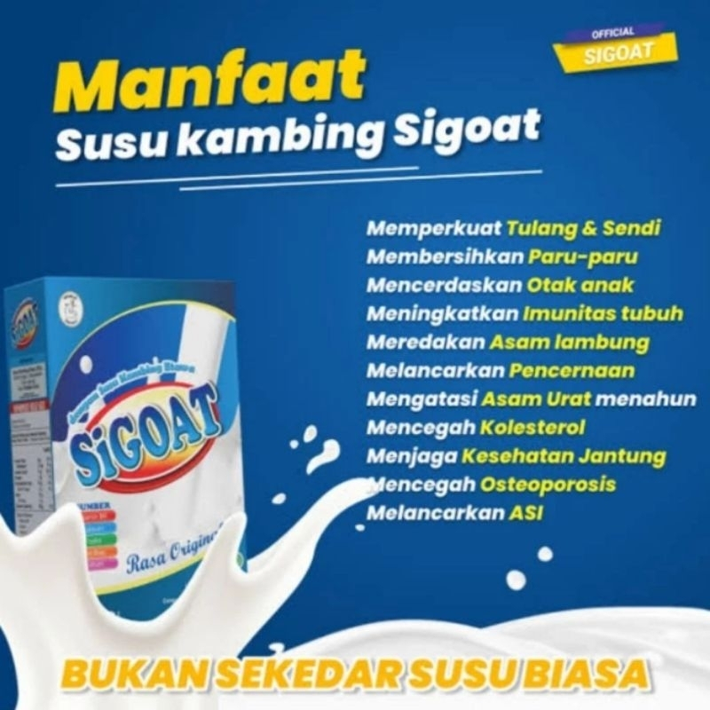 

SUSU KAMBING ETAWA SIGOAT ISI 200 GRAM ATASI NYERI LUTUT TULANG SENDI ASAM URAT