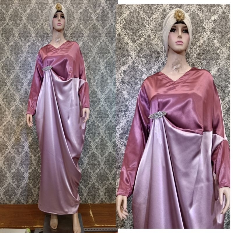 Kaftan Fashion Muslim Terbaru | Kaftan Wanita Gradasi premium | Gradasi Silky Premium Dress - Modelu