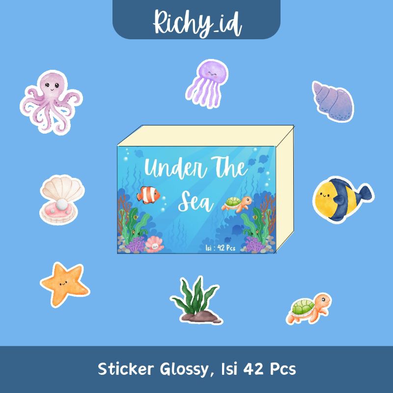 

sticker dekorasi jurnal tema bawah laut / stiker dekorasi under the sea/ stiker dekorasi aesthetic