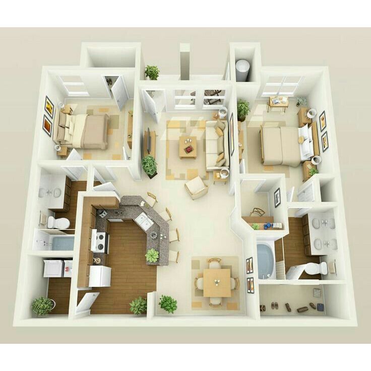 model desain denah rumah 1 lantai dengan style minimalis modern