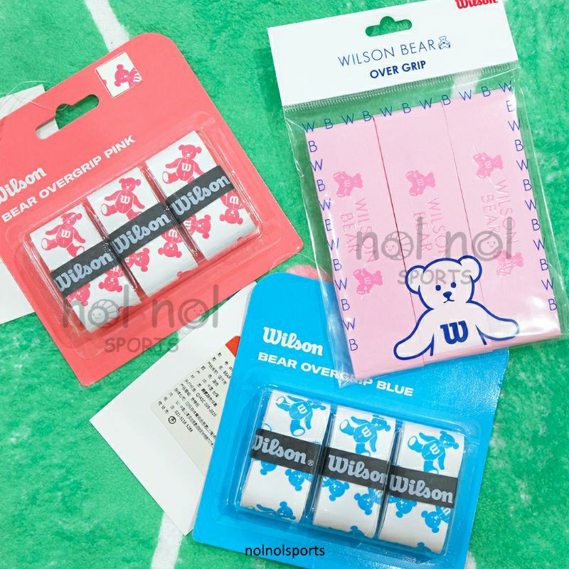 NNS WILSON bear overgrip satuan repack pink blue grip raket tenis badminton original