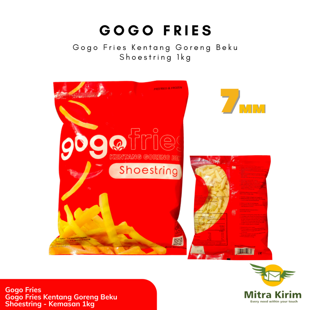 

Gogo Fries Kentang Goreng Frozen Shoestring 1kg