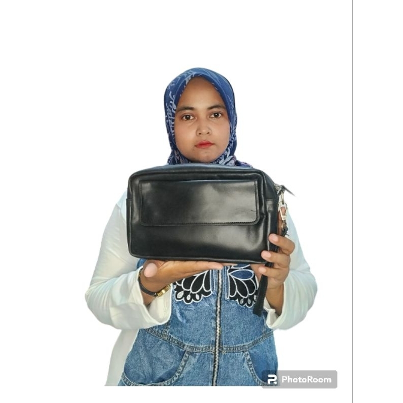Tas kulit asli Clutch Handbag pria