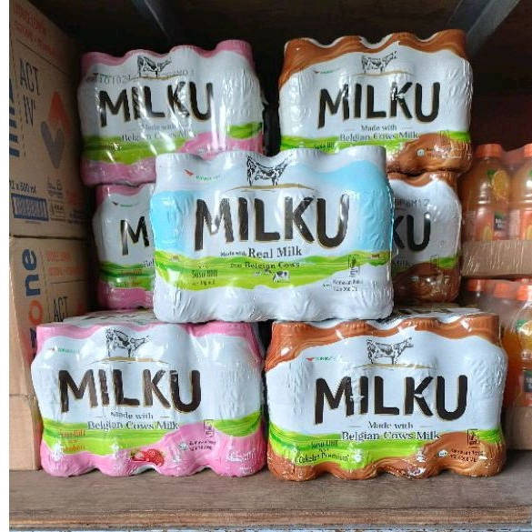 

MILKU COKLAT/STROBERI/MILKU UHT 200Ml 1 pack isi 12 botol