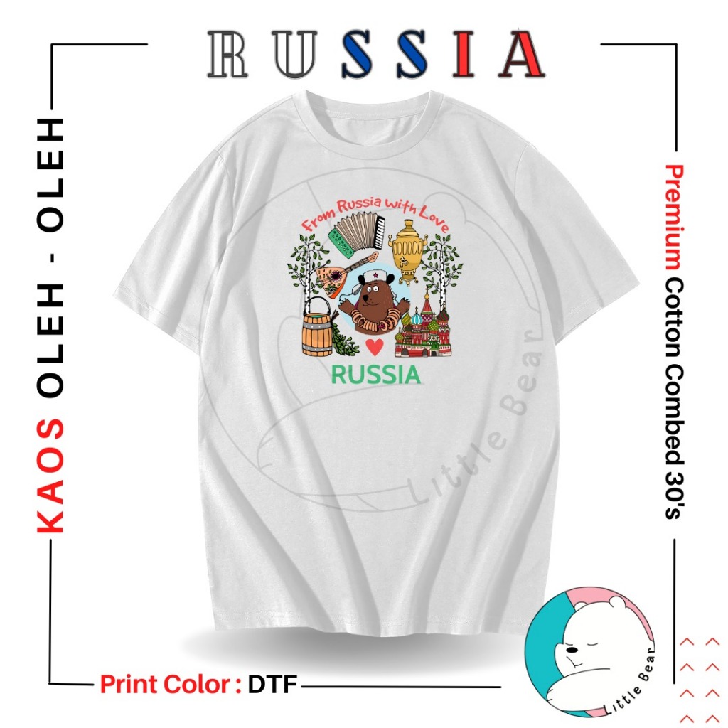 Littlebear KAOS SOUVENIR RUSIA BAJU OLEH-OLEH TYPE 11