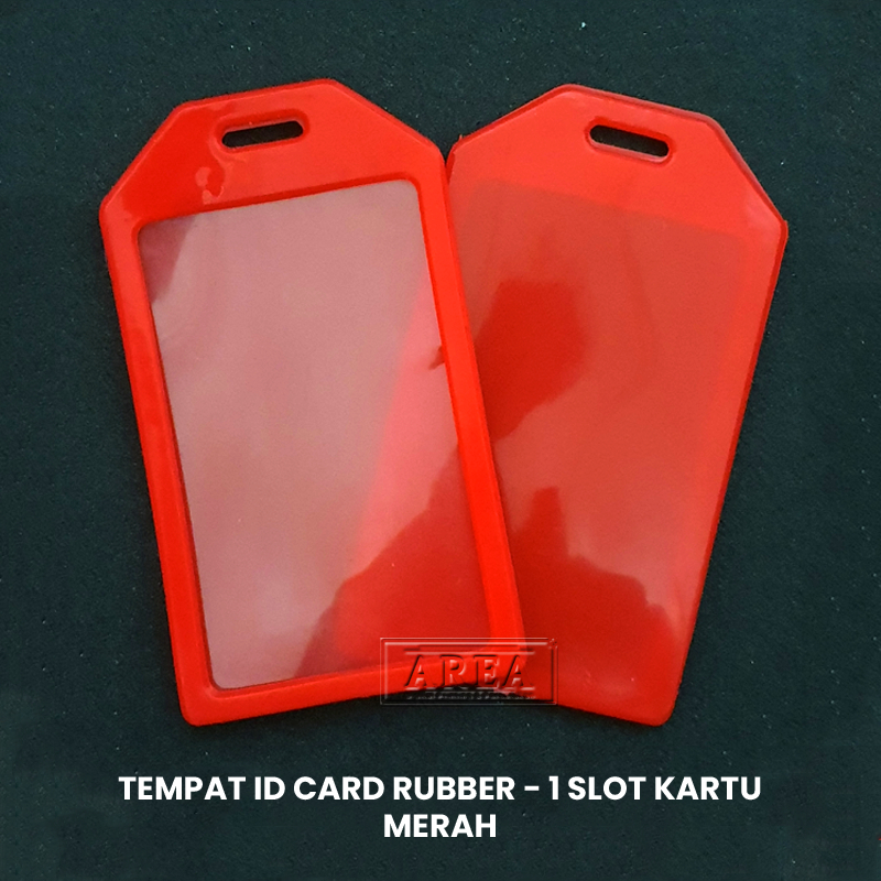 

Tempat ID Card Merah Rubber Waterproff 1 Slot Kartu Potrait/Vertikal/Berdiri Tanpa Tali