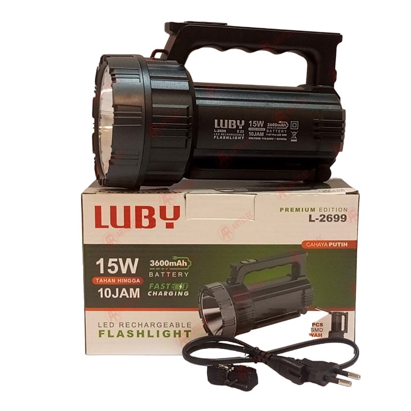 Senter + Lampu emergency LUBY 2699. Tahan 10 jam
