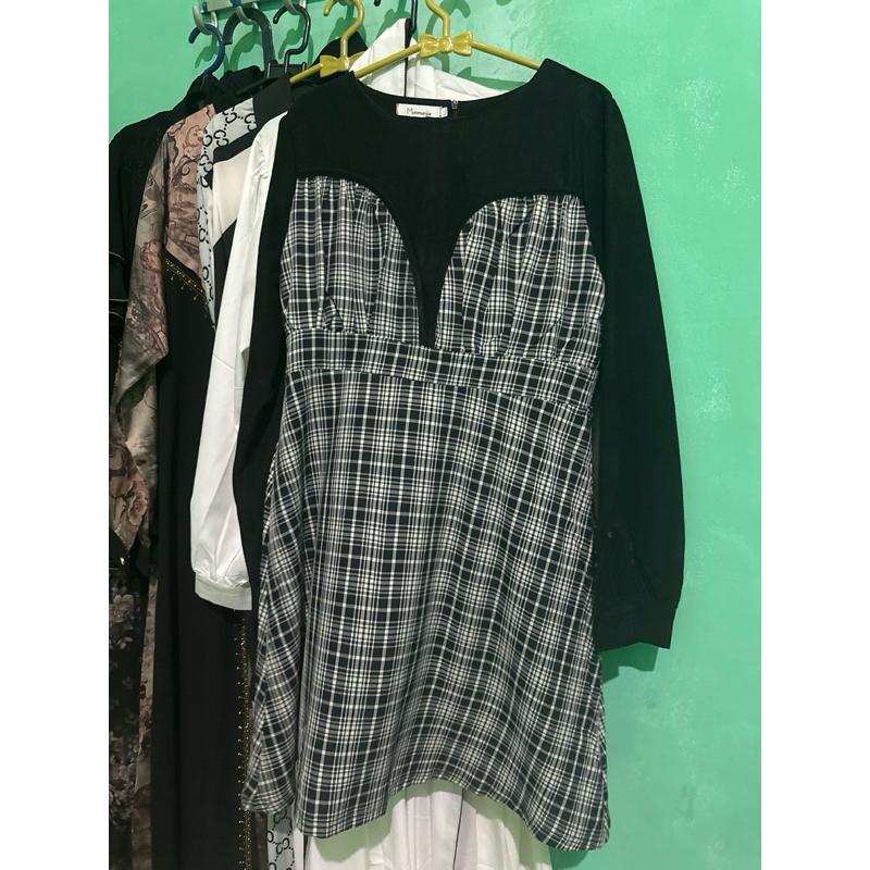 tunik import kombinasi kotak kotak