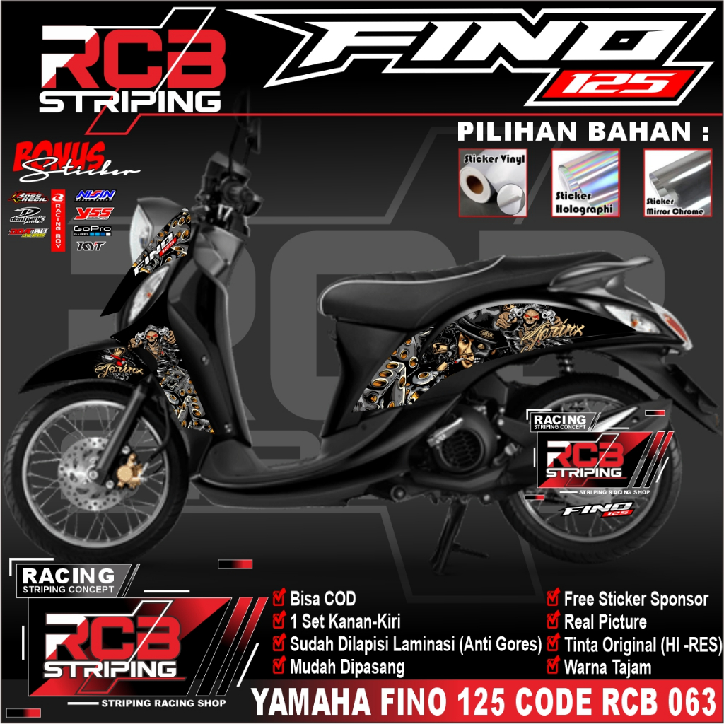 STRIPING VARIASI YAMAHA FINO / STICKER LIST MOTOR YAMAHA FINO 125 RCB 063