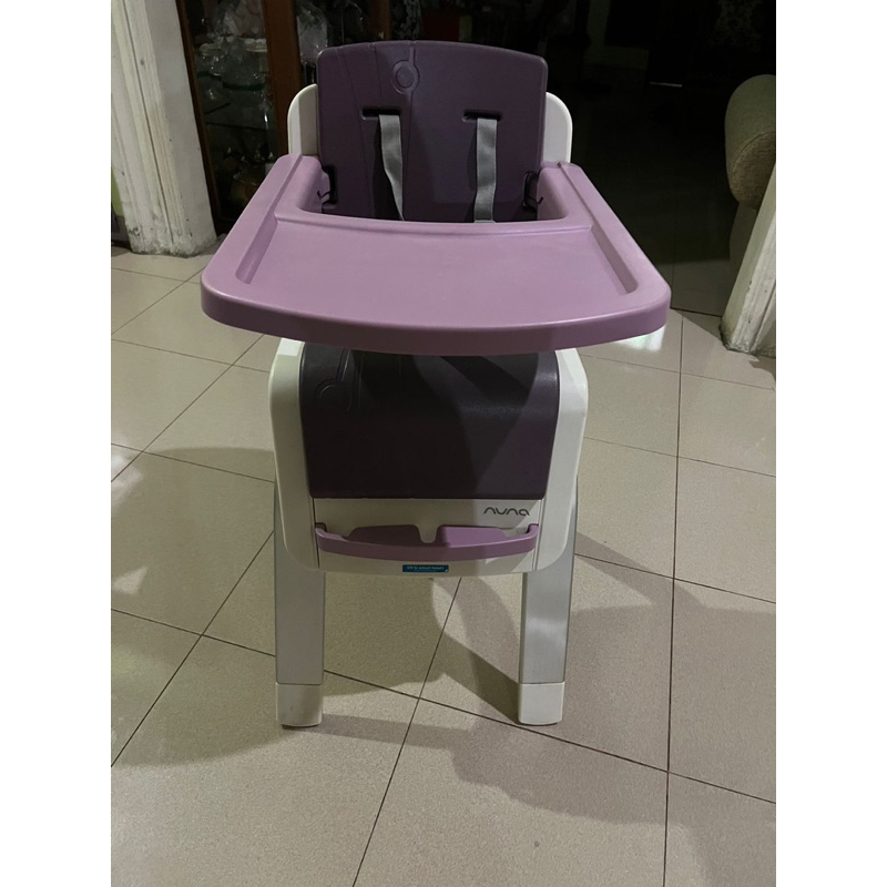 preloved baby chair high chair nuna zaaz plum