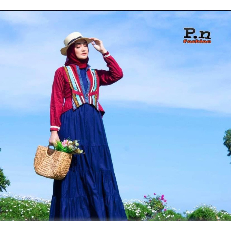 GAMIS PN FASHION GM 1510 BATIK SALUR /GAMIS DRESS HIJAB MUSLIMAH EKSLUSIF PREMIUM /BUSANA MUSLIM EKS