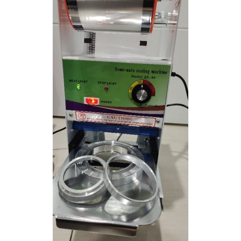 Mesin cup Sealer semi otomatis ET B9 all cups,Mesin Cup Sealing Semi Automatic ET B9 ukuran gelas ti