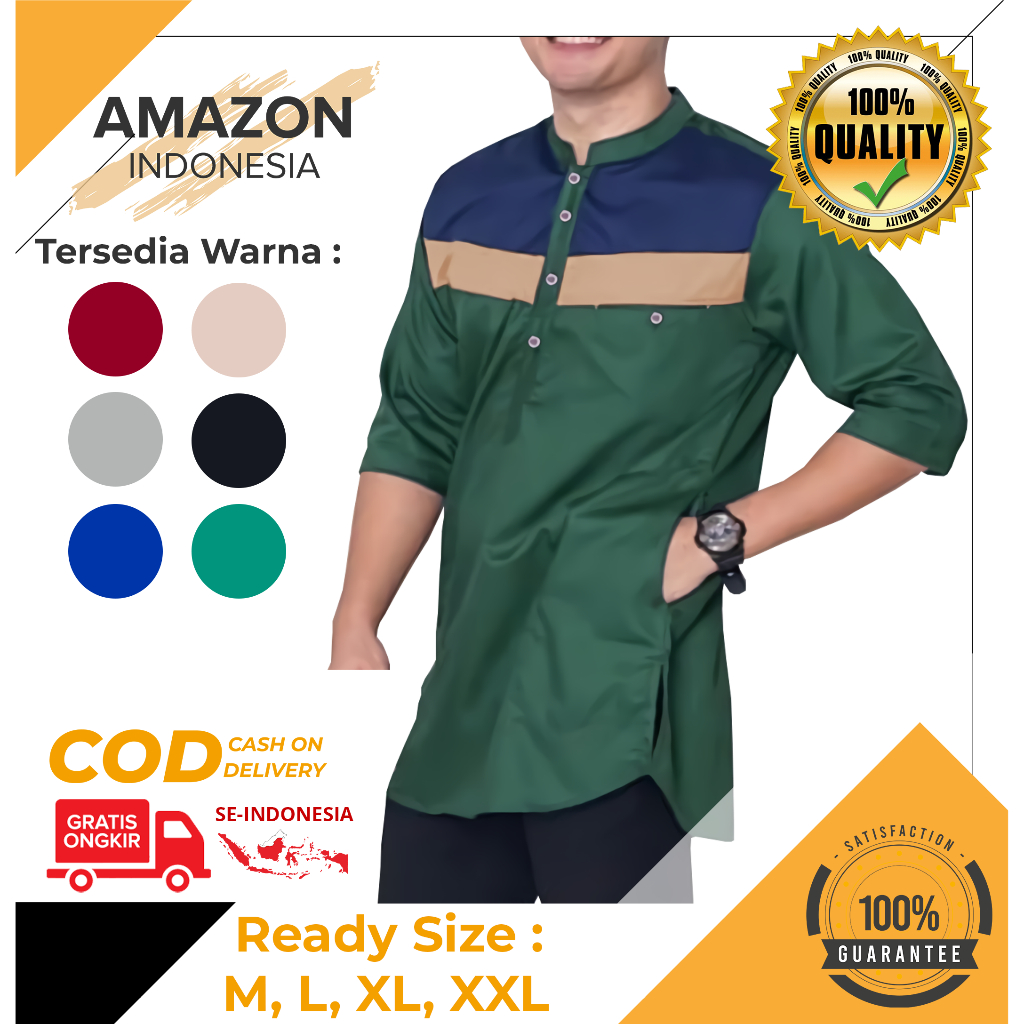 BEST SELLER  Baju Kemeja  Koko Pria Dewasa Terbaru Model Ndrex Variasi Warna Tosca Bahan Premium Baju Muslim Atasan Pria Murah Bagus Pakaian Kasual
