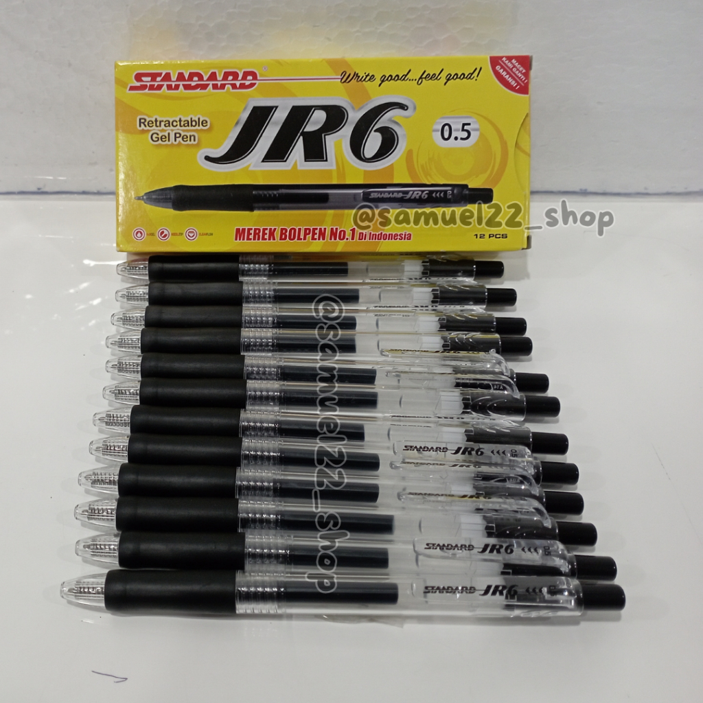 

Pulpen STANDARD JR6 Retractable Gel Pen 0.5 mm 0.5mm Isi 12