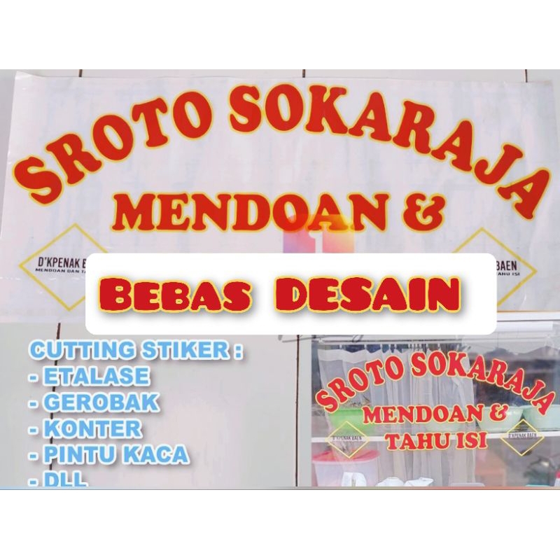 

Cutting sticker nama etalase kaca warung dagang