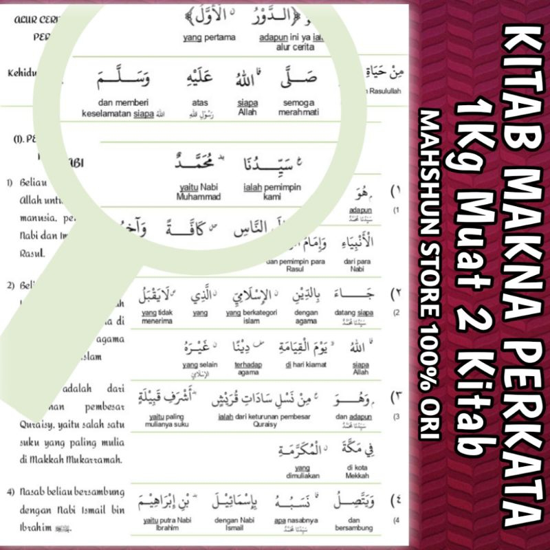 Kumpulan Terjemahan Perkata ORIGINAL, 1kg Muat 2 Kitab Fiqih Akhlak Sejarah Tarikh Hadits Tauhid Taj