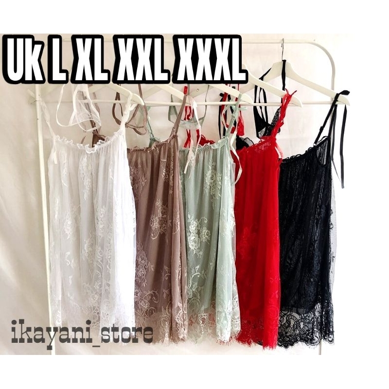IKAYANI_STORE Lingerie Dress Babydoll Set Gstring Nightwear Sexy Hot Menggoda Jumbo Big Size Ld 120 