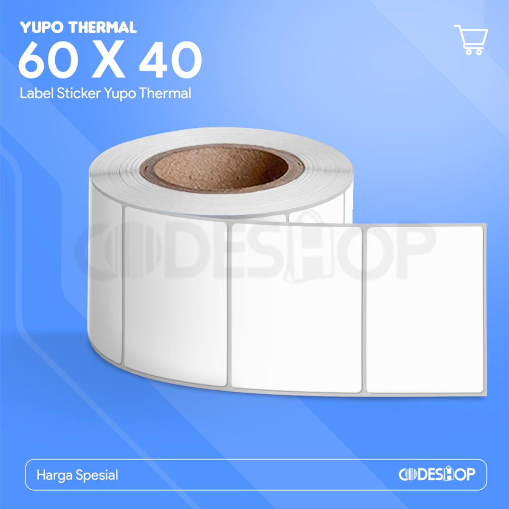 

Label Yupo Thermal 60 x 40 Kertas Stiker 60x40 mm 1 Line Core 1.5 inch