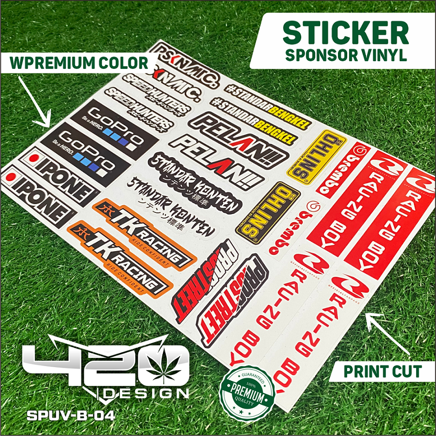 Stiker Racing 1 Pack -  Stiker Sponsor Stiker Helm Stiker Motor Sticker Motor - Kode SPUV
